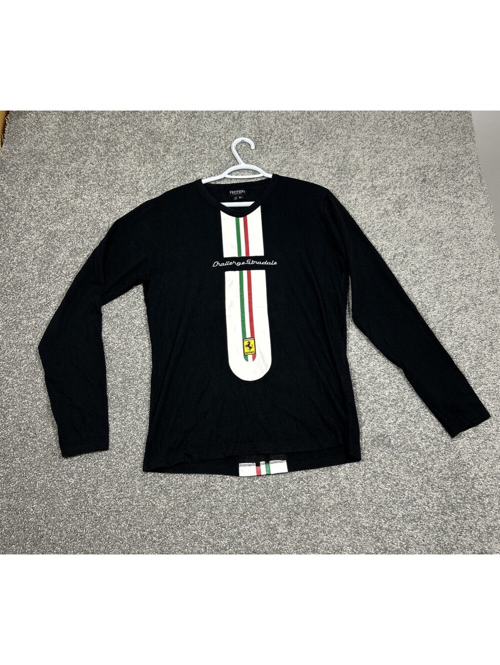 Ferrari Challenge Stradale Long Sleeve Graphic T-Shirt Black Men’s XL